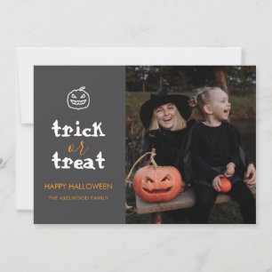 Skript für Halloween-Fotos mit verrücktem Trick-or Feiertagskarte