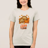 Skript für Herbst-Igel-Illustration Tri-Blend Shirt (Vorderseite)