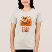 Skript für Herbstfox-Illustration und Fall-Vibes Tri-Blend Shirt (Vorderseite)