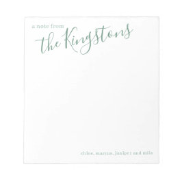 Skript für Junior-Familiennamen Notizblock