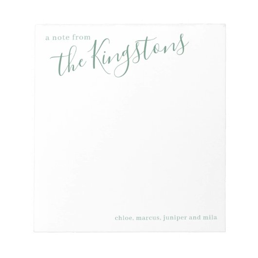 Skript für Junior-Familiennamen Notizblock (Vorderseite)