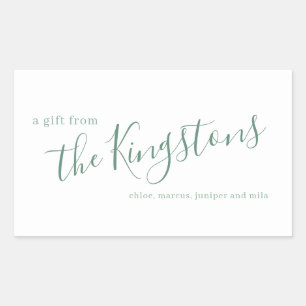 Skript für Junior-Familiennamen Rechteckiger Aufkleber