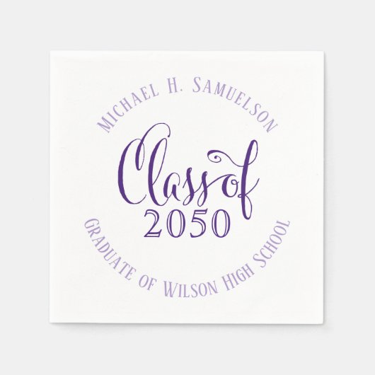 Skript für lila Graduierungspartei Serviette (Vorderseite)