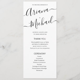 Skript für Minimalistische Schwarz-Weiß-Hochzeiten Programm