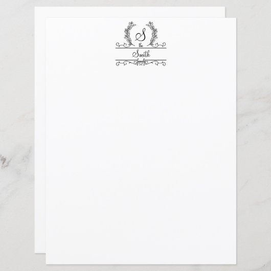 Skript für mit Monogramm Familienname (Vorne/Hinten)