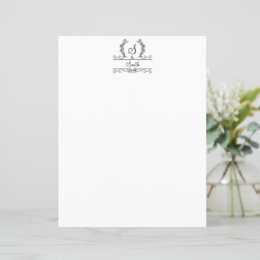 Skript für mit Monogramm Familienname (Stehend Vorderseite)