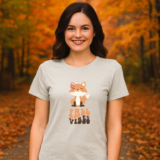 Skript für niedliche Fox Illustration & Retro Fall Tri-Blend Shirt