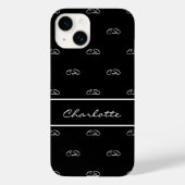 Skript für Schwarz-weiße Monogramm-Initialen Case-Mate iPhone Hülle (Rückseite)