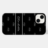 Skript für Schwarz-weiße Monogramm-Initialen Case-Mate iPhone Hülle (Rückseite (Horizontal))