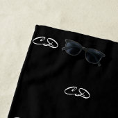 Skript für Schwarz-weiße Monogramm-Initialen Strandtuch (Beispiel)