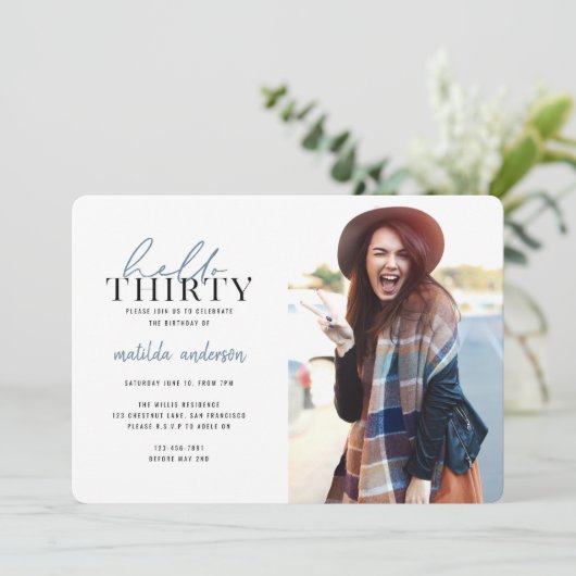 Skript & geometrisches Foto zum dreißigsten Geburt (Stehend Vorderseite)