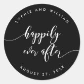 Skript glücklicherweise je nach bearbeitbarer Farb Runder Aufkleber (Vorderseite)