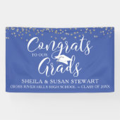 Skript-GLÜCKWUNSCH ZU UNSEREN GRADS Confetti Blue Banner (Horizontal)