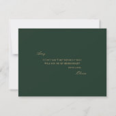 Skript Gold Forest Green Bridesmaid Vorschlagskart Save The Date (Rückseite)