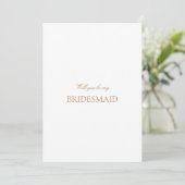 Skript Gold & White Bridesmaid Vorschlagkarte Save The Date (Stehend Vorderseite)