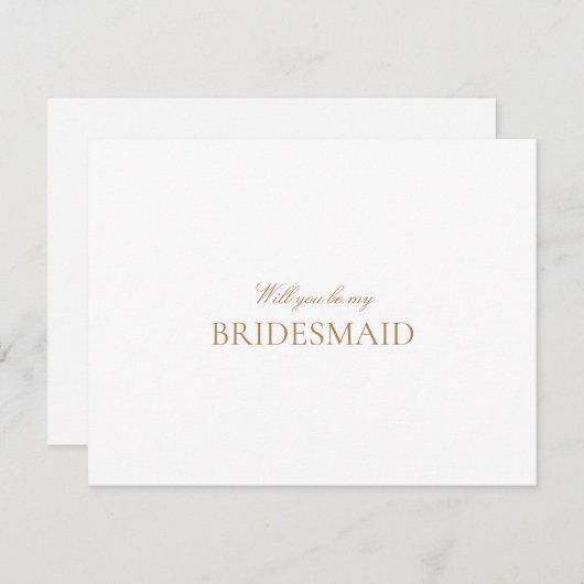 Skript Gold & White Bridesmaid Vorschlagkarte Save The Date (Vorne/Hinten)