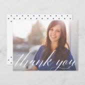 Skript-graduiertes Foto danken Ihnen Dankeskarte (Vorne/Hinten)