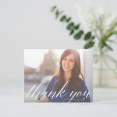 Skript-graduiertes Foto danken Ihnen Dankeskarte (Stehend Vorderseite)