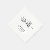 Skript Hallo Fünfzig Minimalistischer 50. Geburtst Serviette (Ecke)