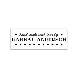 Skript "Handmade with Liebe by" & Individuelle Nam Gummistempel
