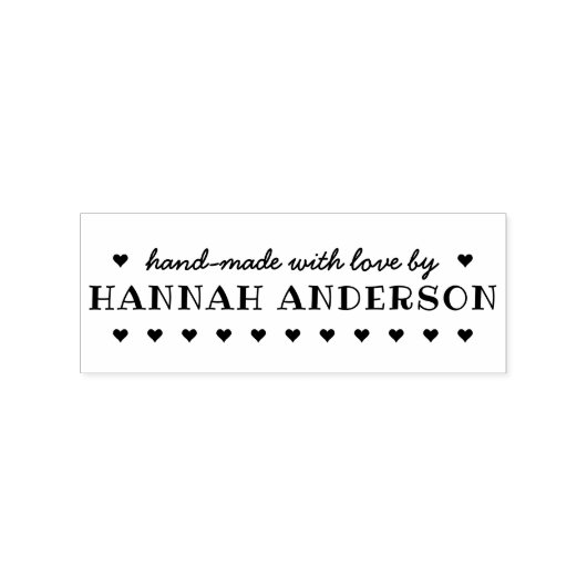 Skript "Handmade with Liebe by" & Individuelle Nam Gummistempel (Prägung)