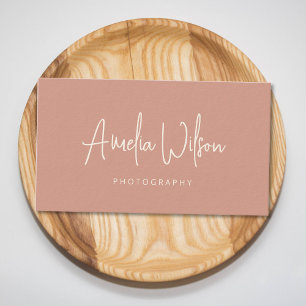 Skript Handschriftliche Unterschrift Dusty Rose Bo Visitenkarte