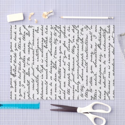 Skript-Handschrifts-Seidenpapier Seidenpapier (Handwerk)