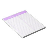 Skript Helllila Zweispaltige Checkliste Notizblock (angewinkelt)