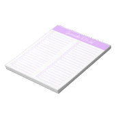 Skript Helllila Zweispaltige Checkliste Notizblock (Rotiert)