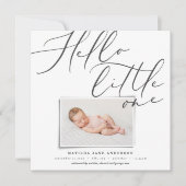 Skript hello kleine eine moderne 1-Foto Typografie Ankündigung (Vorderseite)