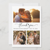 Skript Herz 3 Foto Collage Hochzeit Danke Auto (Vorderseite)