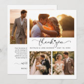 Skript Herz 3 Foto Collage Hochzeit Danke Auto (Vorne/Hinten)