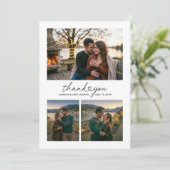 Skript Herz 3 Foto-Collage Hochzeit Danke Auto (Stehend Vorderseite)