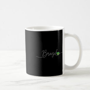 Skript Herz Flagge Kinder Brasilianischer Fußball Kaffeetasse