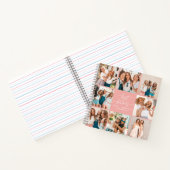 Skript Herz rosa moderne Multi-Foto beste Freunde Notizblock (Innenseite)