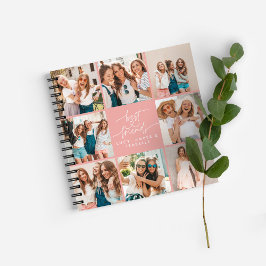 Skript Herz rosa moderne Multi-Foto beste Freunde Notizblock