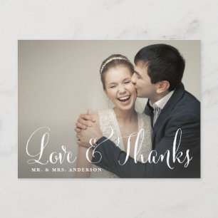 Skript-Hochzeit-Dankeskarten mit skurrilem Charme Postkarte