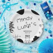 Skript Hochzeit mit skurrilen Gekritzels Formen Pappteller (Party)