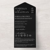 Skript Hochzeit Schwarz Alles in einem Save-the-Da All In One Einladung (Innen)