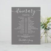 Skript Hochzeitsplan Zeitplan Grau (Stehend Vorderseite)