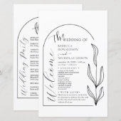 Skript-Hochzeitsprogramm für Foliage-Bogenschrift (Vorne/Hinten)