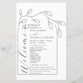 Skript-Hochzeitsprogramm für saubere Bögen (Vorderseite)