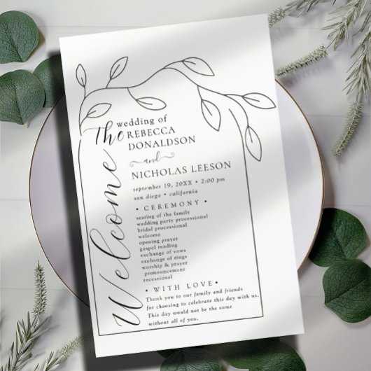 Skript-Hochzeitsprogramm für saubere Bögen