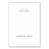 Skript-Hochzeitungs-Platzkarte mit bearbeitbarem G Tischnummer (Vorderseite)