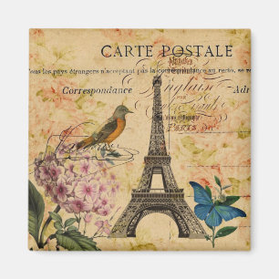 Skript-Hortensie Französischer Vogel Paris Eiffelt Magnet