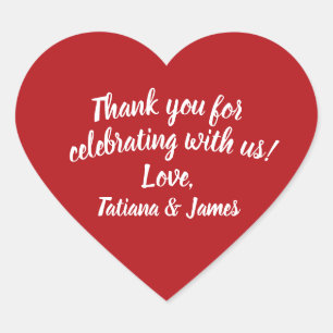 Skript individuell anpassbar Vielen Dank Herz Herz-Aufkleber