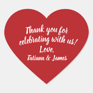 Skript individuell anpassbar Vielen Dank Herz Herz-Aufkleber