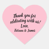 Skript individuell anpassbar Vielen Dank Herz Herz-Aufkleber (Vorderseite)