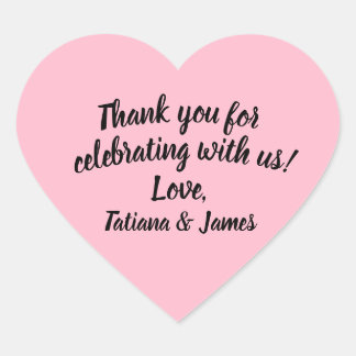 Skript individuell anpassbar Vielen Dank Herz Herz-Aufkleber