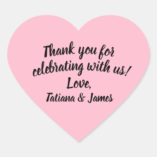 Skript individuell anpassbar Vielen Dank Herz Herz-Aufkleber (Vorderseite)